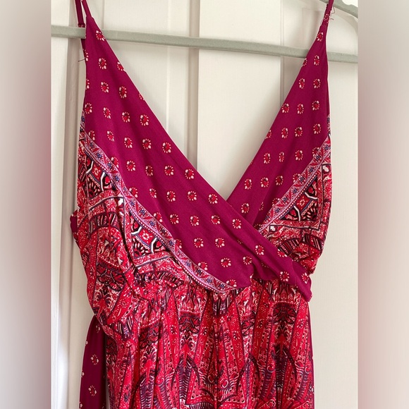 Free People Silk Like Printed Boho Jumpsuit Size 4 - Picture 7 of 9